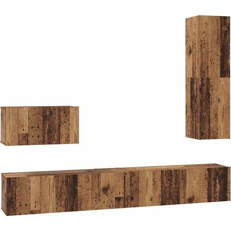 Maison Exclusive - Wand-TV-Schrank Wandmontiert 4 pcs Altholz Hol