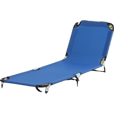 Tumbona, diseño ajustable, plegable y portátil, azul. (1/5)