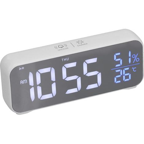 Digital Alarm Clock with LED Display, USB Charging, and Brightness for Home Use (1/5)