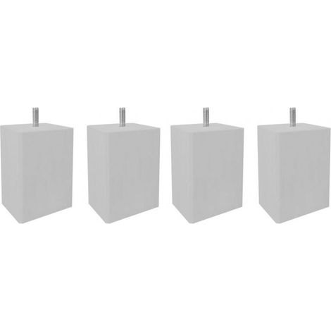 Lot de 4 pieds de meuble gris 10x7 carré bois de hêtre - PIEDS DE LIT (1/4)