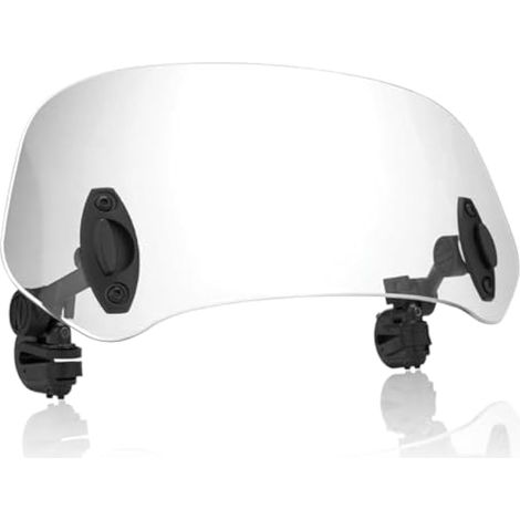 Rallonge de pare-brise pour moto, visière de pare-brise universelle réglable à clipser 28,5 x 11 cm, rehausse de lentille transparente pour une protection optimale lors de la conduite (transparent) (1/4)