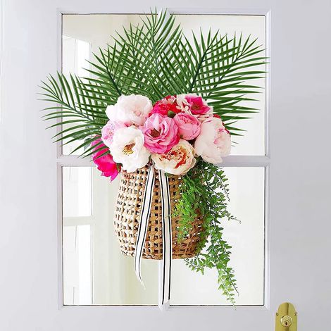 Feuilles De Palmier Artificielles - 48 cm x 17 cm - Pour Décoration Intérieure Extérieure - Fausse Plante Tropicale - Lot De 10 (1/5)