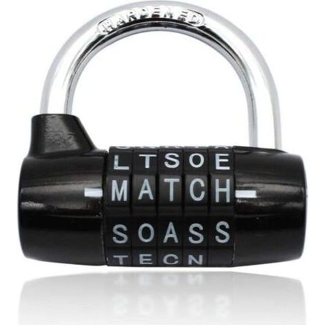 Cadenas à combinaison, cadenas à code, cadenas à combinaison étanche et antirouille pour les familles, les écoles, les entreprises, les casiers et autres lieux (cadenas à 5 lettres) (1/5)