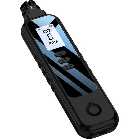 Détecteur de monoxyde de carbone portable, mesureur de concentration de CO avec écran LCD, idéal pour les voyages, la voiture et le camping. (1/5)