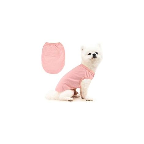 Gilet T-shirt capuche pour chiot et chat, débardeur, rose gris, tailles petites et moyennes –