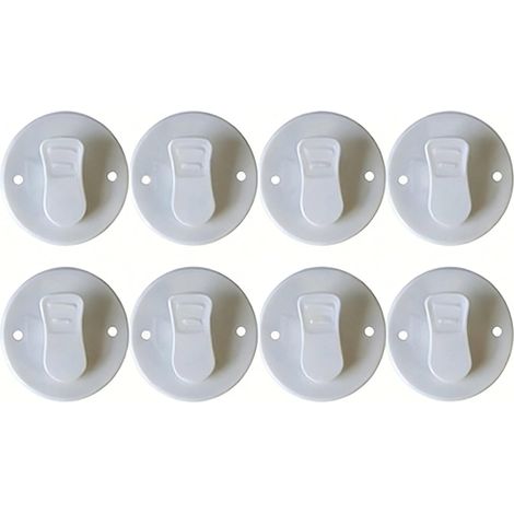 Lot de 8 Clips de Rideau de Douche Blancs, Pince Rideau Autocollante Coupe-Vent, Accroche Rideau Anti-Éclaboussures, Fixation Rideau sans Percage pour Salle de Bain, Crochet Rideau Douche (1/5)