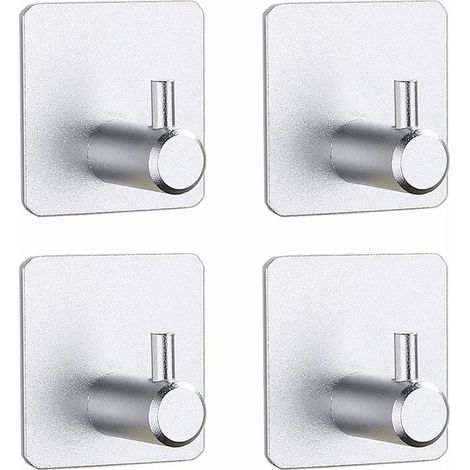 4er-Set selbstklebende Handtuchhaken ohne Bohren – Küchenwandhaken – Silber (1/5)