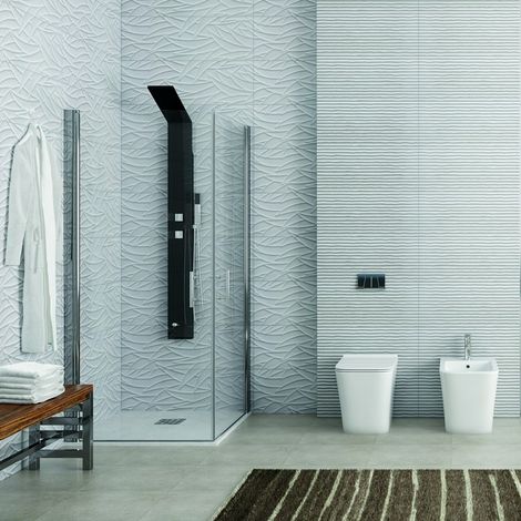 Box doccia angolare 70x90 due ante battenti finitura cromo  KS2800 kamalu