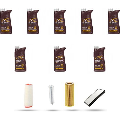 Kit tagliando 4 FILTRI e 8L OLIO compatibile con Bmw serie 5 (E60/E61) 530d 170kw dal 2005 al 2007 (1/5)