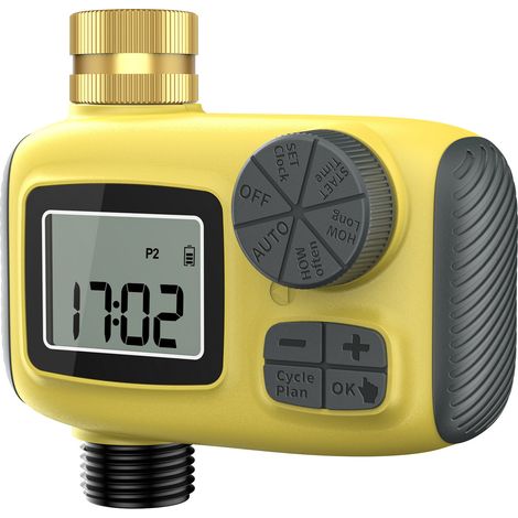 Minuteur d'Arrosage Automatique LCD, Programmateur d'Irrigation avec Commande Manuelle, Système d'Arrosage pour Jardin, Serre, Terrasse, Balcon et Pelouse (1/5)