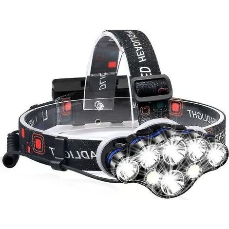 Lampe frontale étanche haute intensité de 40 000 lumens, rechargeable par USB, avec bandeau réglable, idéale pour le camping et la course à pied. (1/4)