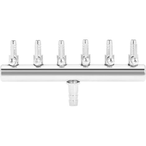 Distributeur d'air pour aquarium en acier inoxydable, vanne de régulation à 6 voies, séparateur pour réservoir à poissons. (1/5)