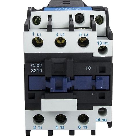 Contacteur CA triphasé 3P NO CJX2-3210, montage sur rail DIN, bobine 220 V, accessoires de commande et de protection pour moteurs CA (1/5)