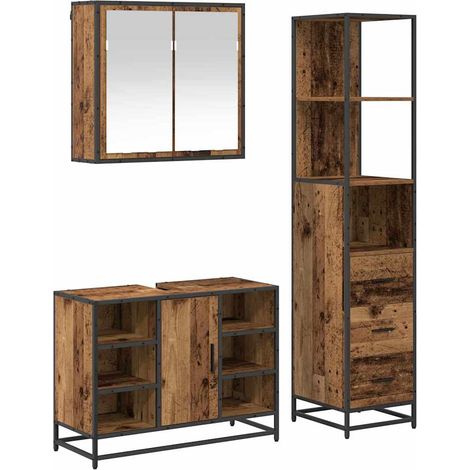 Maison Exclusive - Juego de muebles de baño con cajón 3 pcs Mader