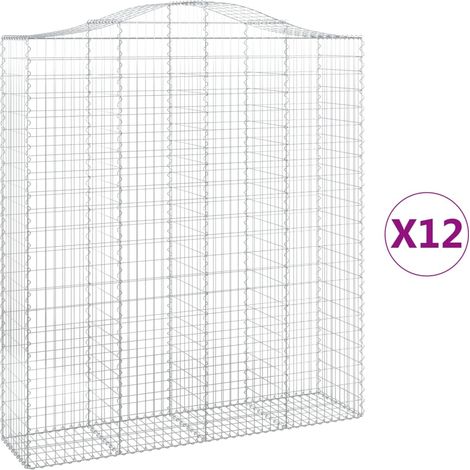 Maison Exclusive - Gabionen mit Hochbogen 12Stk. 200x50x220/240cm
