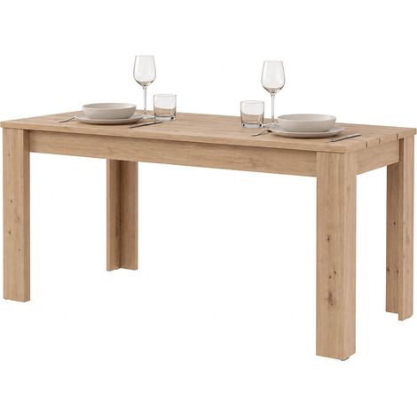 Tavolo Fisso Luarca, 6 Posti, Ripiano Effetto Dogato, Forma Rettangolare, 135x80x76h cm Marrone Rovere Nodi