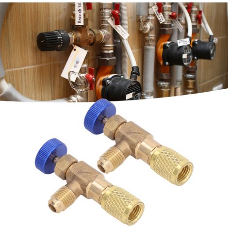 Robinet de réfrigération en bronze (R22, R404, R407) avec interface 1/4SAE - 2 pièces (1/5)