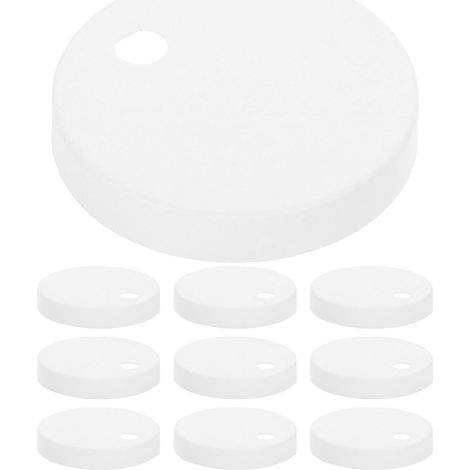 Lot de 10 cache charnières de siège de toilette : cache boulons en plastique blanc de 55 mm Quincaillerie décorative pour l’installation d’un siège de toilette. (1/5)