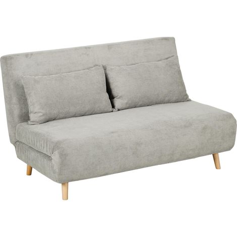 Canapé-lit, convertible en lit, avec coussin de dossier, canapé rembourré, dossier réglable, texture velours, 141 x 90 x 81 cm, gris. (1/5)