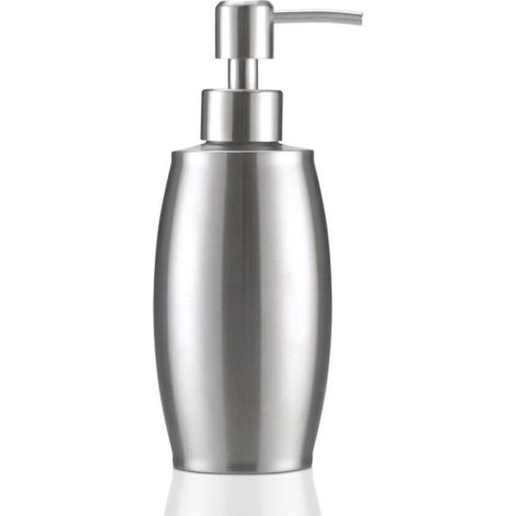 Dispenser di sapone schiumogeno in acciaio inox da 380 ml con pompa a molla, ideale per cucina e bagno.