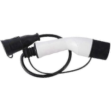 Connecteur pour véhicule électrique 16 A, fiche mâle de type 2 vers prise standard allemande, compatible avec les prises standard européennes pour bornes de recharge de véhicules électriques (1/5)