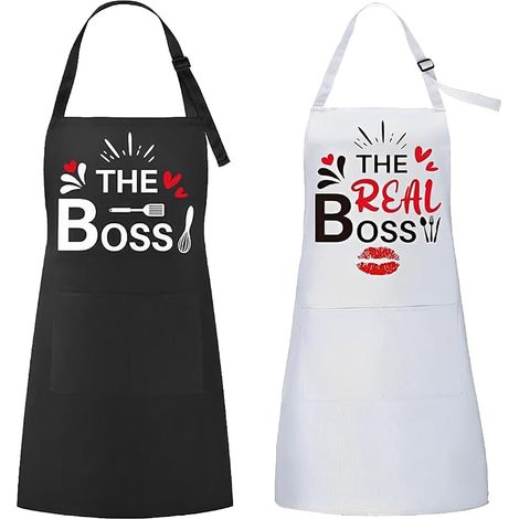 CCYKXA Mr & Mrs Apron, Couple Gift, Housewarming Gift, Mr & Mrs Right Couple Kitchen Aprons, Adjustable Men's and Women's Apron for Wedding, Engagement (1/5)