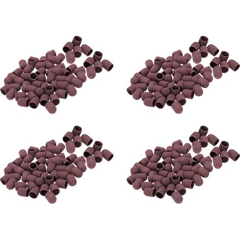 200 Pièces Bandes de Ponçage Bloquent les Chapeaux Sans Prise Capuchon de Ponçage 80 120 180 13X19Mm Perceuse à Ongles Électrique Manucure Pédicure-02 (1/5)