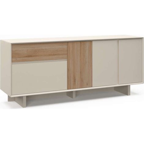 Mueble aparador 4 puertas 1cajón md-Romeo acabado visón/roble cadiz, 180cm(ancho) 76.5cm(alto) 40cm(largo) (1/4)