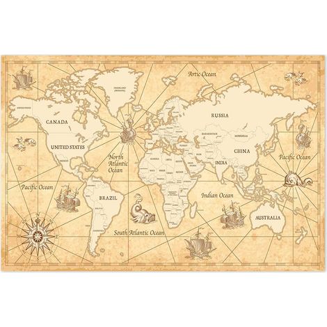 Affiche Parchemin et mappemonde - 60x40cm - made in France (1/5)