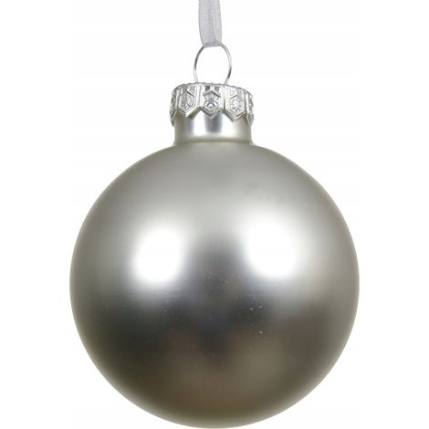 Boule de Noël en verre argenté lisse, grande, 10 cm, 1 pièce