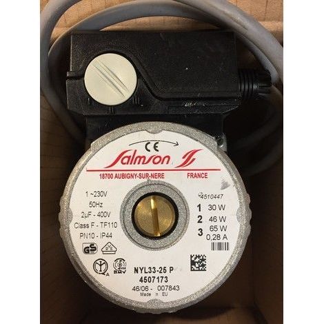 Salmson – Circulateur domestique NYL33-25P – Débit 25 m³/h – Pression 6 bars – Température jusqu'à 90°C – Filetage plomberie 1"