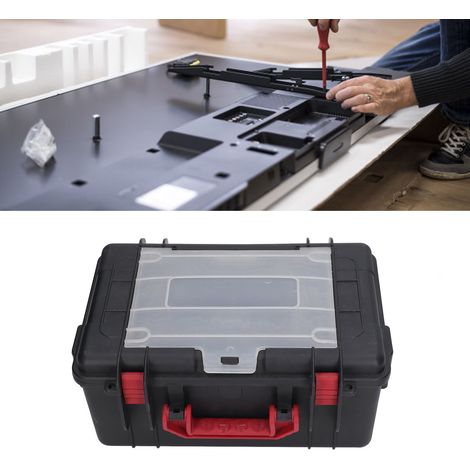 Boîte à outils multifonctionnelle en plastique, boîte à outils portable, boîte de rangement pour voiture, petite boîte de rangement pour réparations à domicile et pour électriciens, boîte à outils fac (1/5)