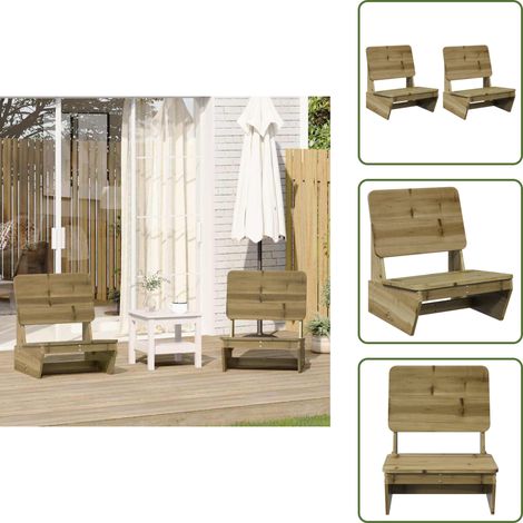 Gartenstühle 2 Stk. 60x64x70,5 cm Kiefernholz Imprägniert - Gartenstuhl - Gartenstühle - Relaxstuhl - Relaxsessel (1/5)