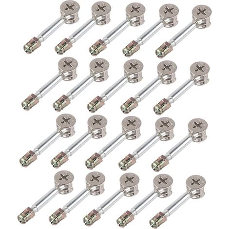 20 kits de fixation pour meubles : verrou à came, goupille en fer (1/5)