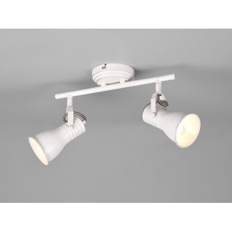 Deckenstrahler STEAM 2-flammig, Vintage Metallschirme Weiß, Breite 30cm (1/5)