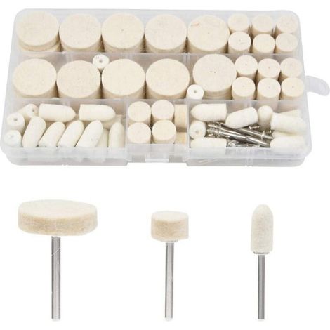 Kit di ruote per lucidatura, utensile rotante in feltro di lana, accessorio per lucidatura di superfici metalliche per smerigliatrice angolare, lucidatura e sbavatura di precisione, utensili con ruote