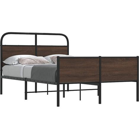 Bettgestell ohne Matratze 135x190 cm Braun Eichen-Optik
