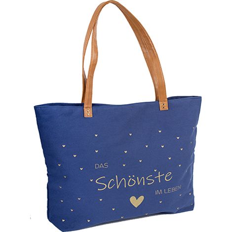 Einkaufstasche / Shopper Canvas mit Druck-D290267-Blau-Schönste-var