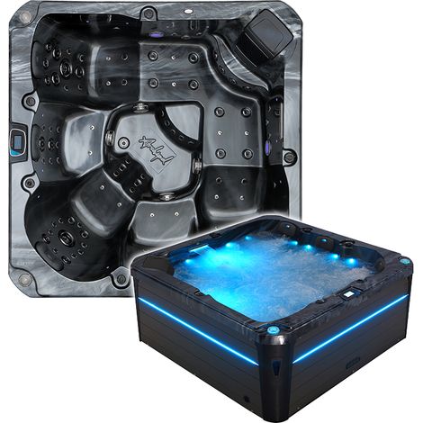 Spa gonflable 5 places – 86 jets hydromassants – 2 pompes 5 HP – Réchauffeur Balboa 3000 W – Couverture thermique incluse – Archipel