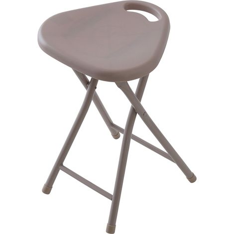 Sgabello arredo bagno pieghevole colore tortora Feridras 868006 Tortora