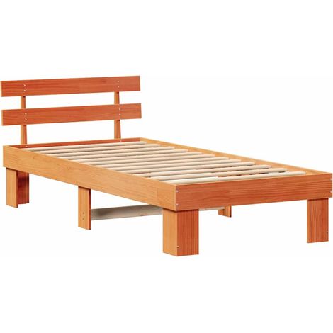 Lit simple,Lit adulte,Cadre de lit avec tête de lit Marron 90 x 200 cm CFW3740724 (1/5)