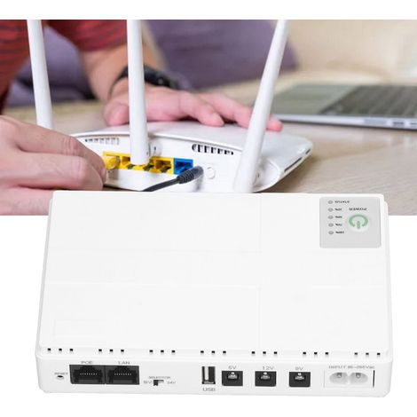Alimentation sans interruption pour caméra de surveillance (Mini UPS) avec tension de sortie de 5V/9V/12V/port USB/port POE  alimentation de secours CC pour routeur (norme européenne). (1/5)