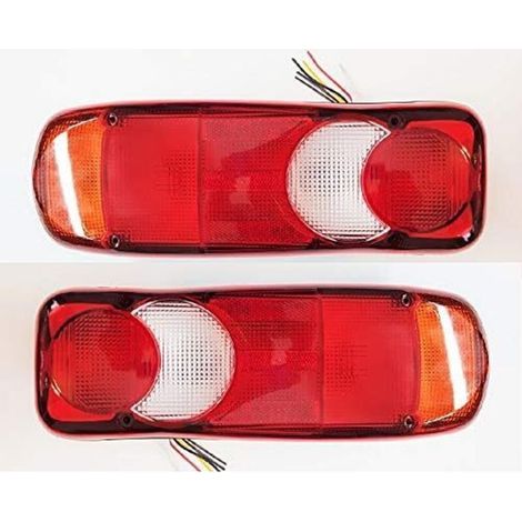 2 feux arrières lampe pour camion, benne basculante, tracteur, remorque, châssis - ampoules universelles fonctionnant en 12 V et 24 V (1/5)