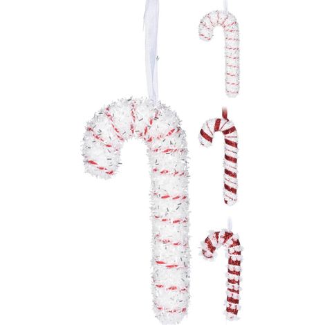 OSE – Suspension sucre d'orge géante à paillettes 17 cm – Décoration de Noël traditionnelle rouge et blanche – Pour sapin et intérieur
