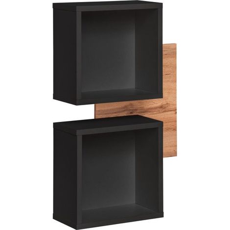 Panneau mural avec deux niches "Easy" - Type 04 - Noir/Beige - L 60 x H 90 x P 22 cm - Livraison gratuite (1/3)