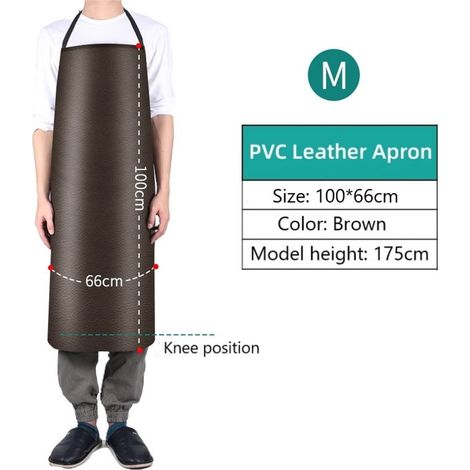 Tablier En Cuir De PVC Imperméable Et Résistant À L Huile - Pour Cuisine Ménagère Ou Atelier - Disponible En 4 Tailles (1/4)