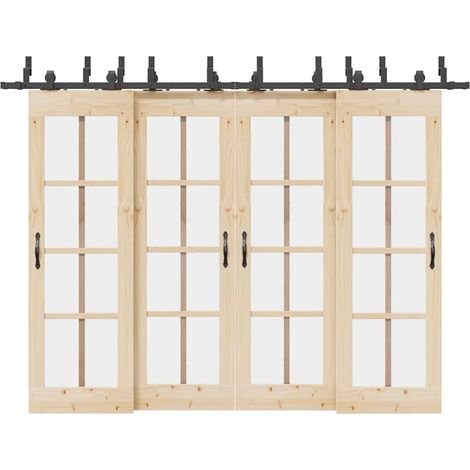 Teenpull – Schiebetürbeschlag-Set 305 cm Stahl Schwarz (1/5)