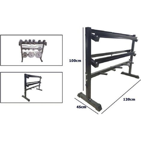 TRADE SHOP - Rastrelliera Supporto Rack Porta Manubri Dischi Pesi Palestra Espositore -