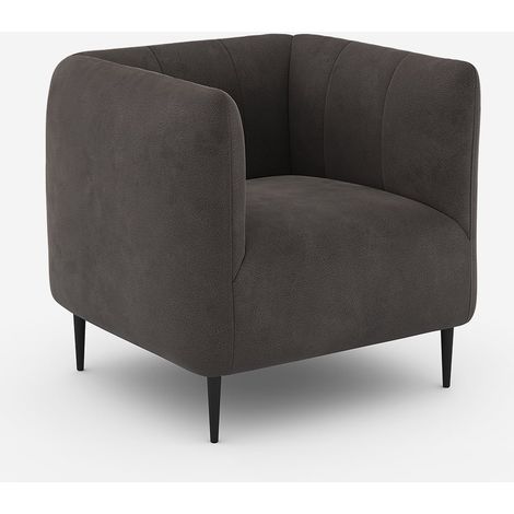 Gepolsterter Sessel in Samtoptik für Wohnzimmer Aprica - Schwarz (1/5)