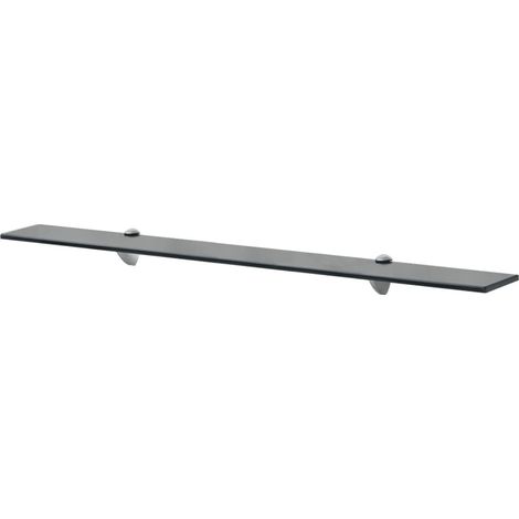Étagère Tablette en Verre 90 cm Noire à fixer pour une décoration moderne et épurée (1/4)